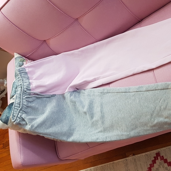 New 2 Toned Pink & Grey Adorable Sweat Pants - Picture 6 of 17